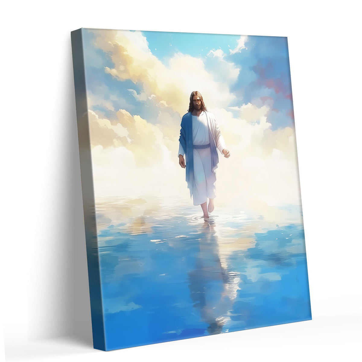 Christian Jesus Walking on Water Inspirational Painting Religious Wall Art