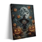 Little Pumpkin Witch Halloween Canvas Wall Art