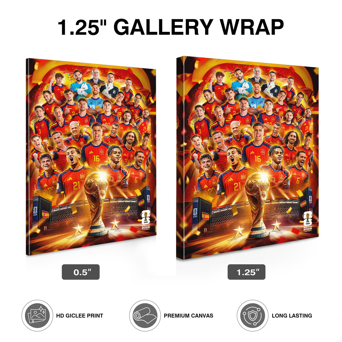 Spain Soccer Champions Canvas Wall Art – Team Celebration Collage Print
