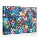 Colorful Graffiti Hearts Wall Art