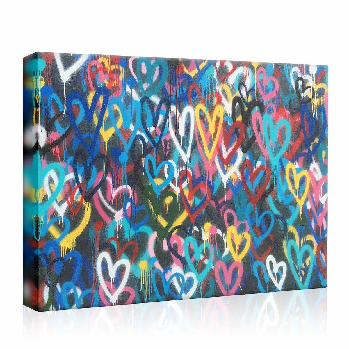 Colorful Graffiti Hearts Wall Art
