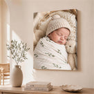 Custom Baby Photo Canvas Print – Personalized Newborn Portrait Wall Art