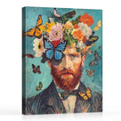 Bearded Man with Flowers and Butterflies Wall Art
