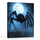 Giant Spider Under the Full Moon Canvas Wall Art – Creepy Halloween Horror Decor
