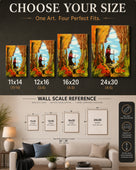 Little Witch’s Pumpkin Forest Adventure Halloween Canvas Wall Art