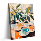 Colorful Coffee and Houseplants Modern Colorful Abstract Lifestyle Painting Wall Art