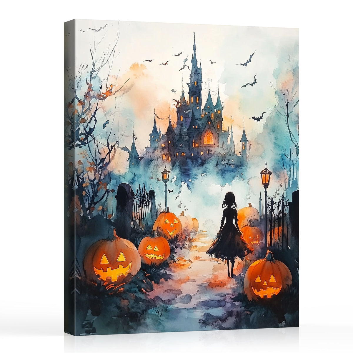 Haunted Castle and Jack-O’-Lanterns Halloween Wall Art