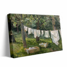 Rustic Garden Clothesline Impressionist Backyard Laundry Day Painting Wall Art