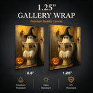 Haunted Newspaper Ghost Halloween Canvas Wall Art