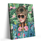 Bold Pop Art Botanical Portrait Painting Colorful Floral Fashion Wall Art