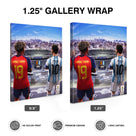 Lamine Yamal vs Lionel Messi Final Showdown Canvas Wall Art – Soccer Legends Print