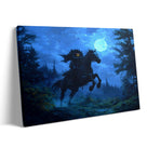 Moonlit Headless Horseman Halloween Canvas Wall Art