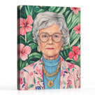 Funny Grandma Floral Portrait Wall Art