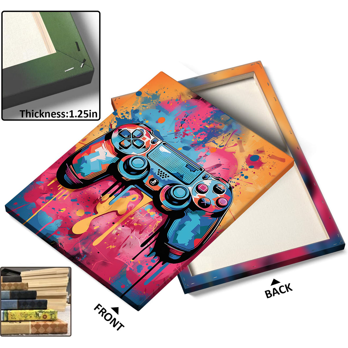 Colorful Gaming Gear Wall Art Set