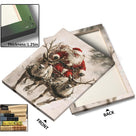 Santa Claus Sleigh with Reindeer Christmas Canvas Wall Art, Vintage Holiday Artwork for Living Room and Entryway