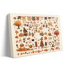 Autumn Cozy Halloween Doodle Collage Illustration Wall Art