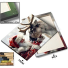 Santa Claus and Reindeer Christmas Canvas Wall Art, Winter Wonderland Holiday Wall Decor for Living Room, Bedroom and Entryway