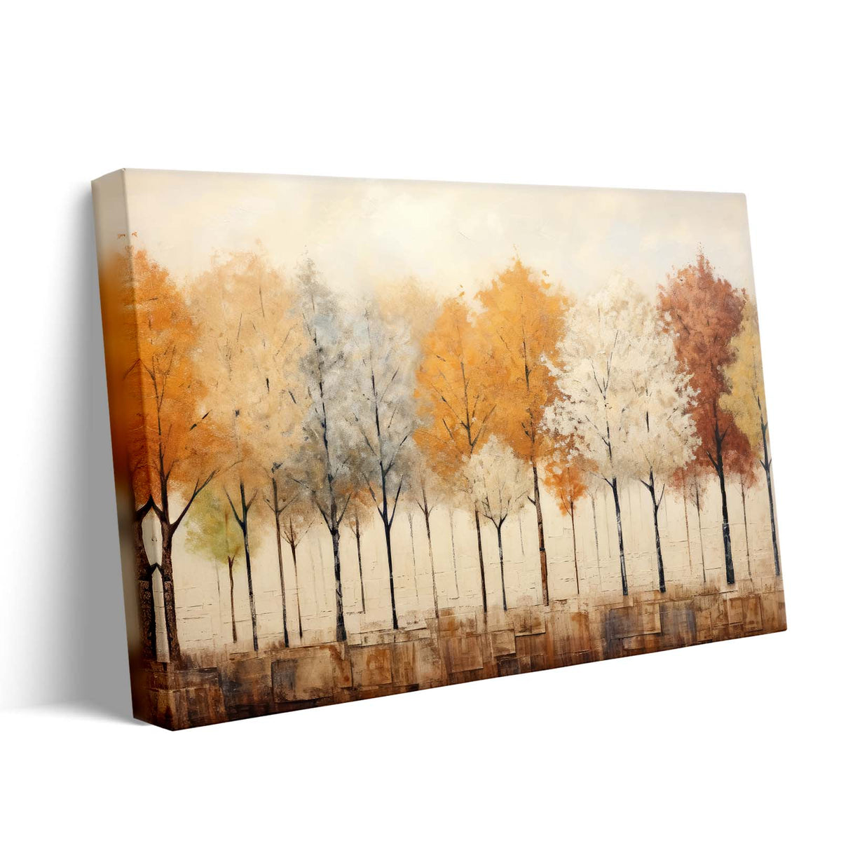 Modern Abstract Autumn Tree Landscape Painting Forest Wall Art