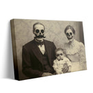 Skeleton Family Portrait Vintage Gothic Family Portrait Painting Wall Art