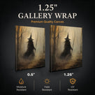 Forest Witches Halloween Canvas Wall Art, Magical Gothic Decor