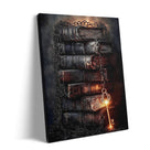 Gothic Spellbooks and Magic Key Halloween Canvas Wall Art