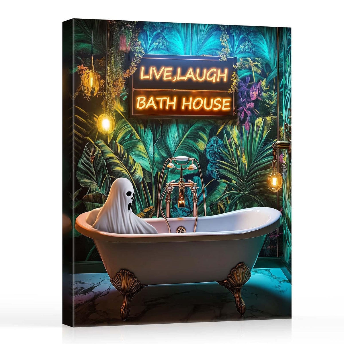 Live Laugh Bath House Ghost Wall Art