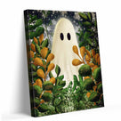 Cute Ghost Among Autumn Foliage Illustration Halloween Wall Art