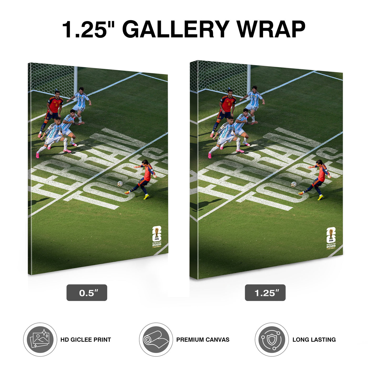Spain vs Argentina Decisive Free Kick Canvas Wall Art – Soccer Final Moment Print