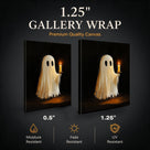 Haunted Ghost Halloween Canvas Wall Art, Spooky Gothic Decor for Living Room, Bedroom and Entryway