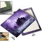 Haunted Mansion Halloween Canvas Wall Art, Full Moon Cemetery Decor