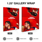 Spain World Champions Canvas Wall Art – Soccer Trophy Celebration Print