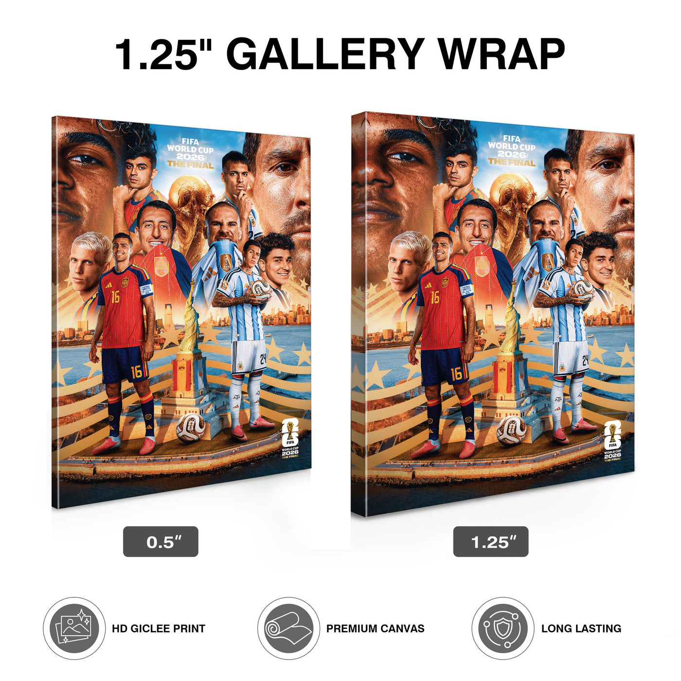 Spain vs Argentina Final Showdown Canvas Wall Art – Soccer Matchup Collage
