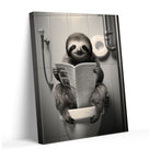 Sloth Reading on the Toilet Wall Art