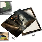 Shadowy Halloween Village Street Canvas Wall Art