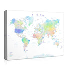 Pastel Watercolor World Map Wall Art