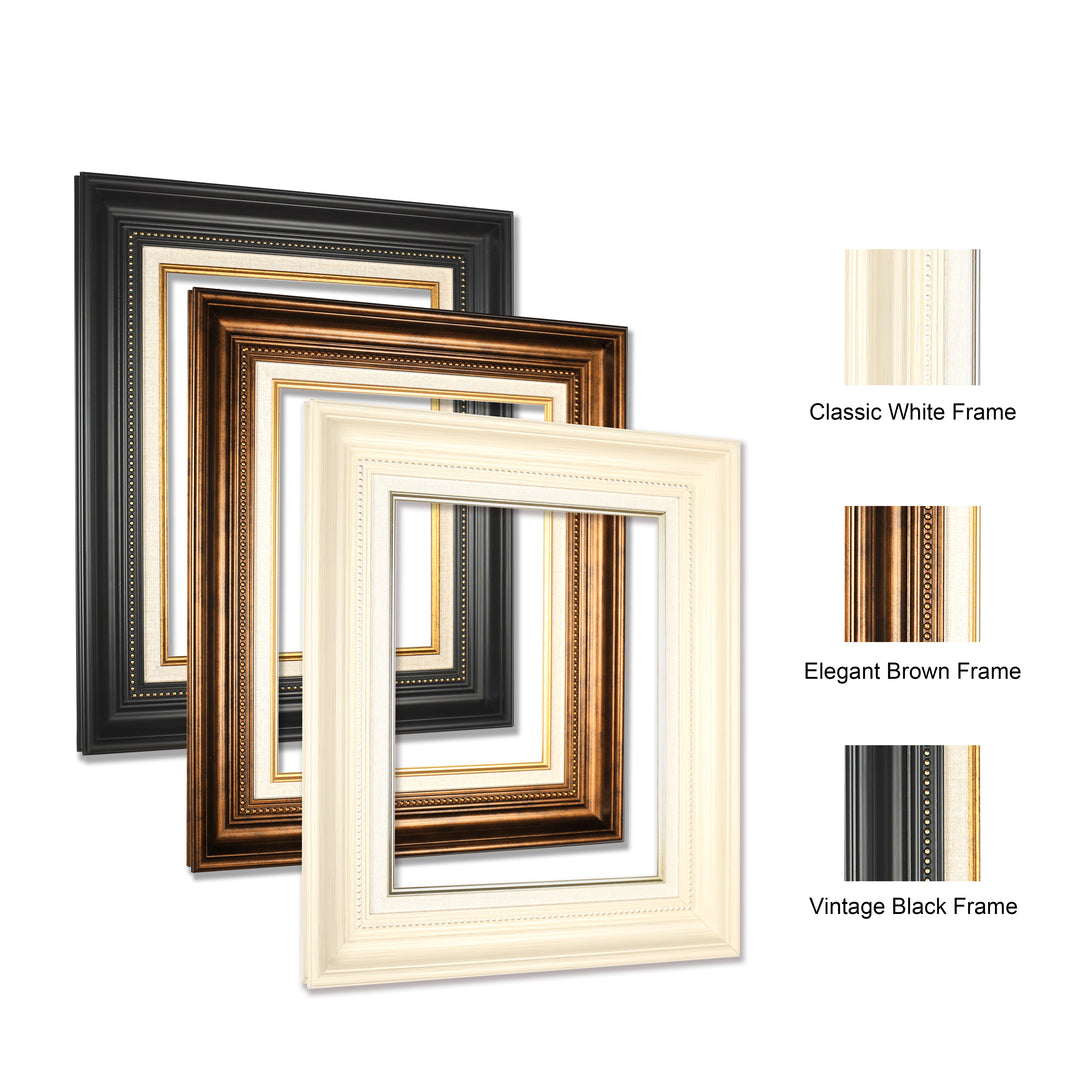 Classic Retro Picture Frame with MDF Wood Mat & Plexiglass Front 3 Colors Style 3