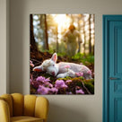 Lamb in all Seasons Canvas Wall Art
