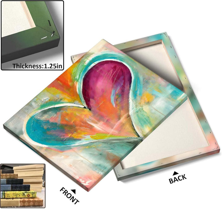 Romantic Colorful Heart Vibrant Abstract Heart Print Poster Framed Art
