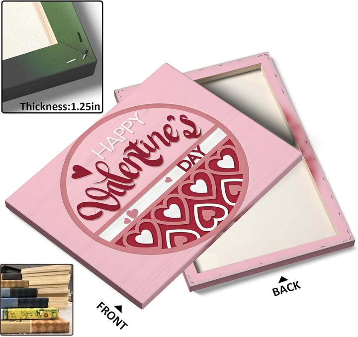 Happy Valentine's Day Circular Design with Romantic Heart Patterns