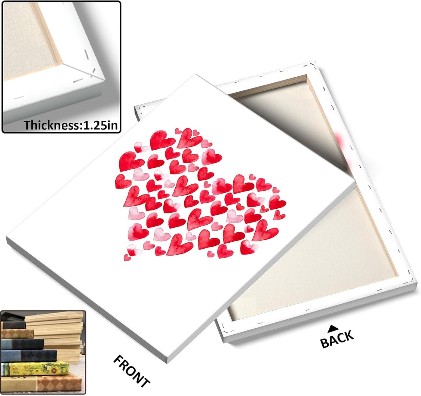 Watercolor Heart Collage Romantic Heart Pictures Print