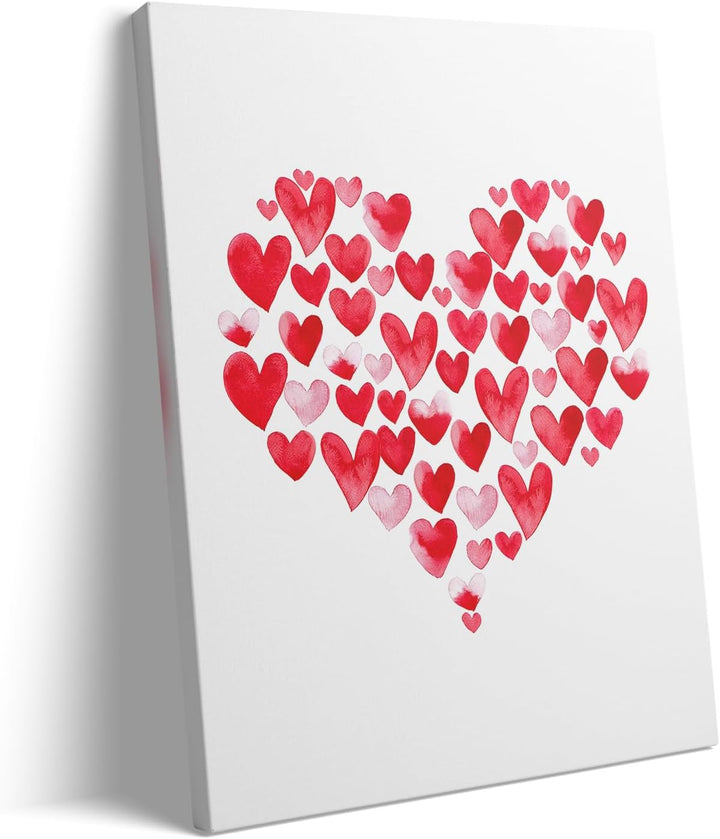 Watercolor Heart Collage Romantic Heart Pictures Print