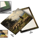 Classic Pastoral Landscape Painting Shepherd and Sheep Pasture Wall Art
