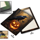 Dark Gothic Painting Raven and Pumpkin Halloween Wall Art
