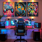 Colorful Gaming Gear Wall Art Set
