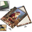 Santa Claus with Woodland Animals Christmas Canvas Wall Art, Whimsical Holiday Decor for Living Room and Nursery