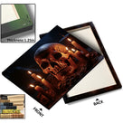Skull and Candle Dark Gothic Horror Still Life Painting Halloween Wall Art