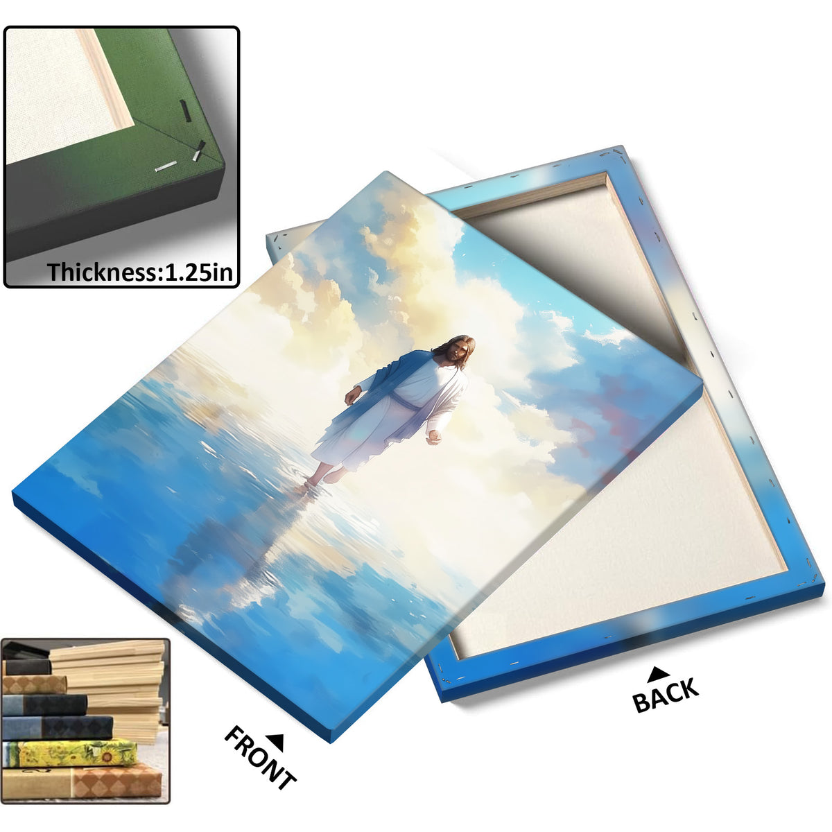 Christian Jesus Walking on Water Inspirational Painting Religious Wall Art