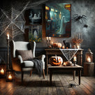 Haunted Arcade Ghost Halloween Canvas Wall Art