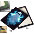 Haunted Glowing Blue Ghost Illustration Halloween Wall Art
