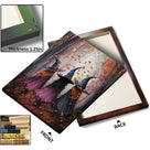 Three Witch Silhouettes Walking Through the Woods Painting Halloween Wall Art